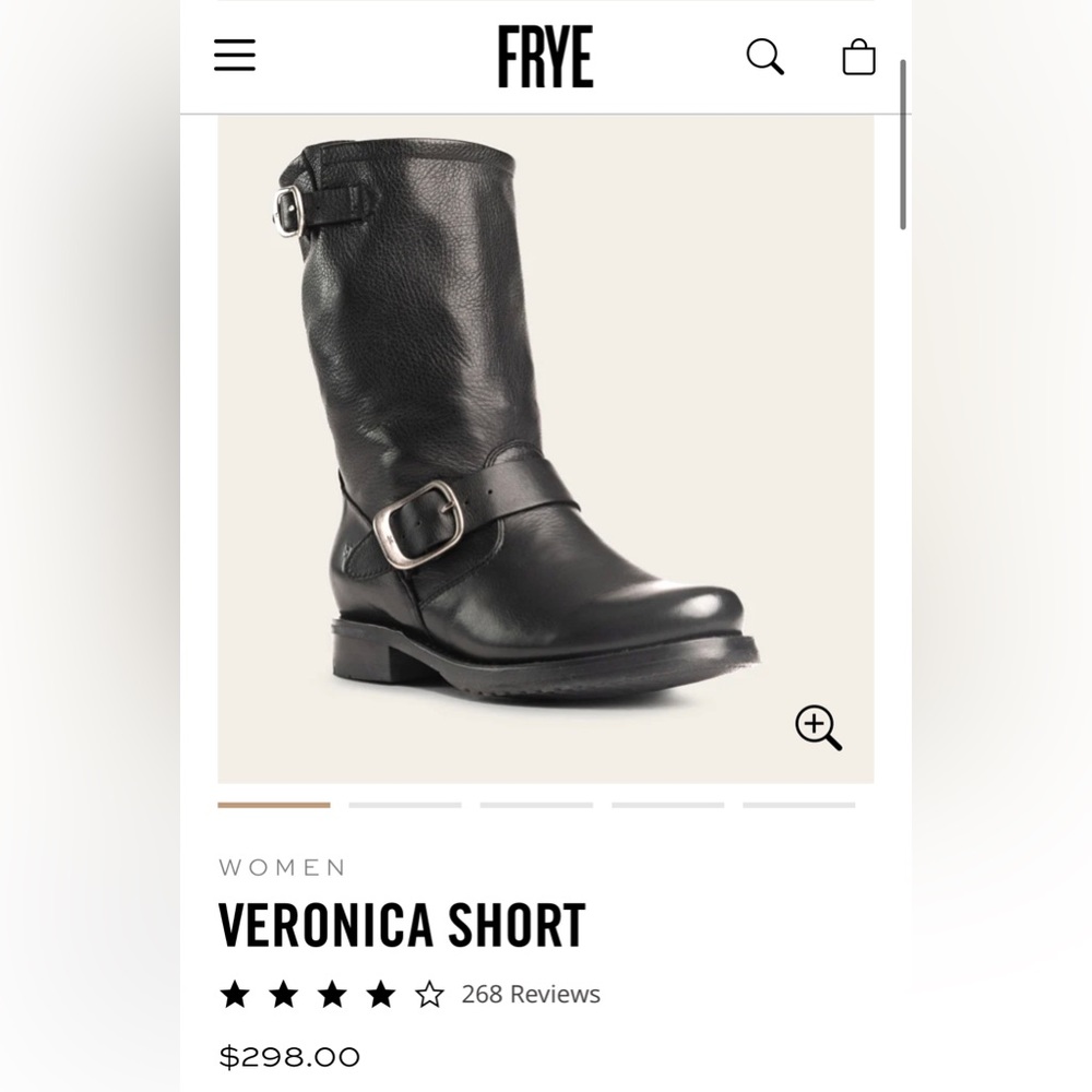 Frye Women’s Veronica Short Boot, Black Full Grain